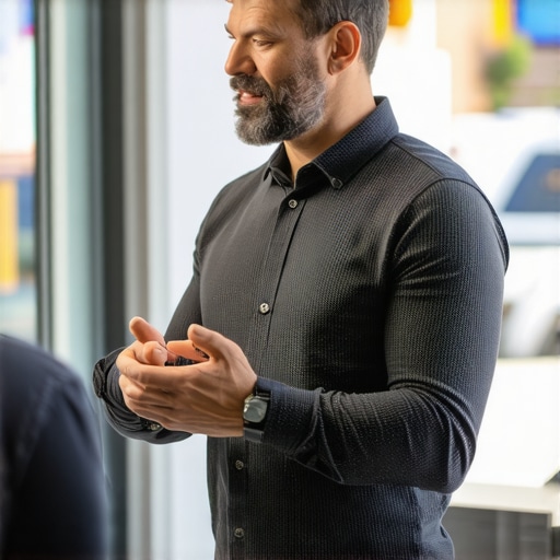 Irving business owner interacting with local community members, emphasizing authenticity in local SEO efforts.