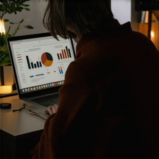 Person analyzing local SEO data and managing Google My Business reviews on laptop