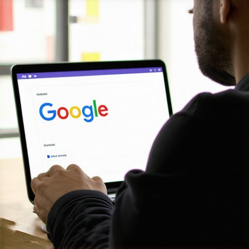 Business owner working on Google My Business profile for Irving location