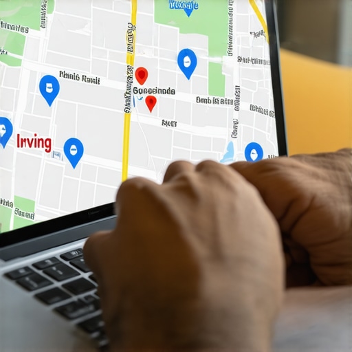 Advanced Local SEO Strategies in Action Person reviewing Google Maps optimization techniques for Irving businesses.