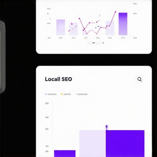 Person analyzing local SEO performance metrics on a digital dashboard