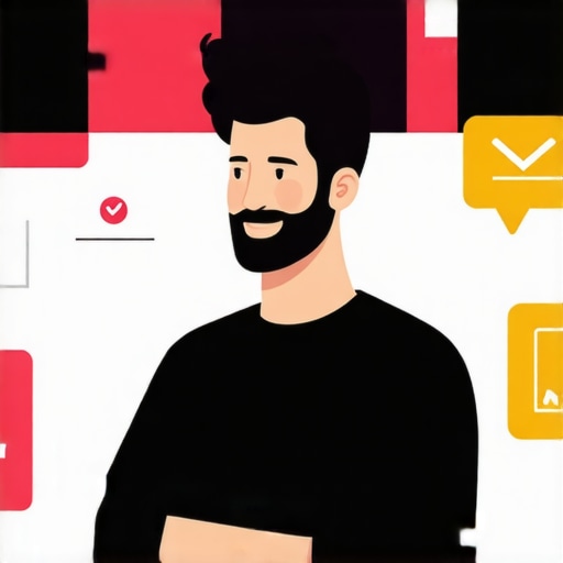 Business owner updating GMB profile on computer with Irving cityscape in background