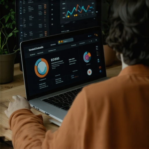 Person using SEO software on a laptop with analytics charts for Irving local SEO