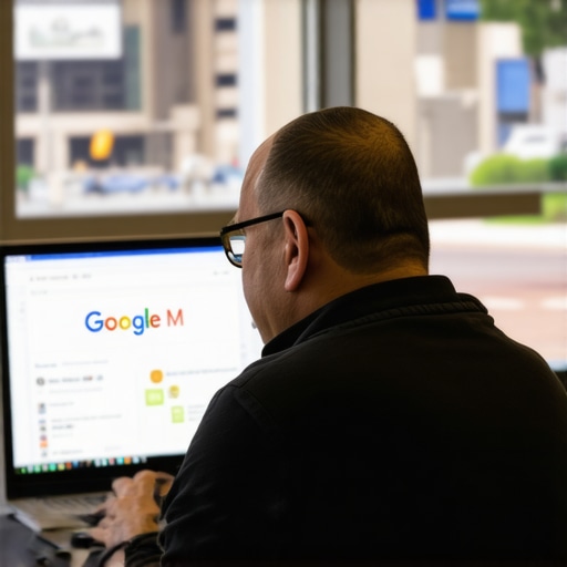 Optimizing Irving GMB Profile Business owner editing Google My Business profile with Irving city landmarks