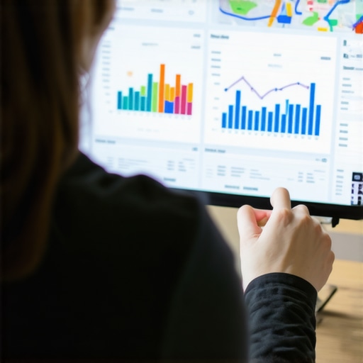 Person reviewing local SEO analytics on a laptop with charts and maps