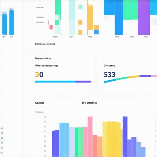 A digital dashboard displaying SEO performance metrics with graphs and alerts for Irving businesses
