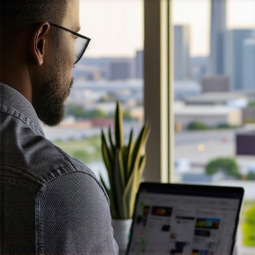 Person analyzing local SEO data for Irving business on laptop