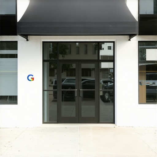 A storefront in Irving with Google Maps overlay showing business details